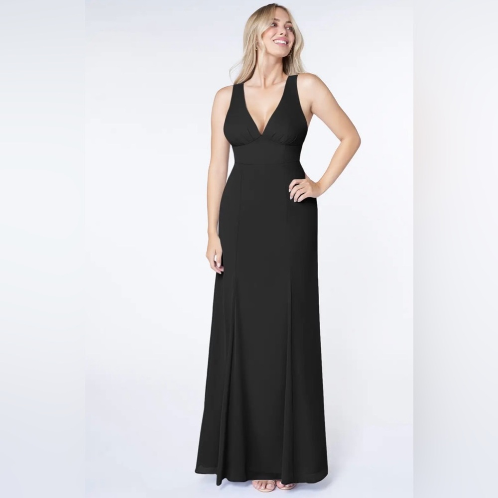 Azazie Christiana Bridesmaid dress Back Flowy V-Neck Pleated Chiffon Dress